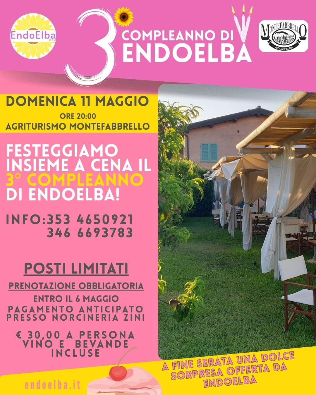 A cena con EndoElba per festeggiare il 3° compleanno